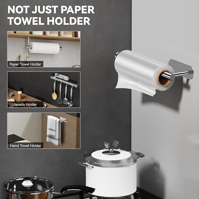 Auxmir No Drilling Self Adhesive Toilet Paper Holder, Premium Rustproof SUS304 - Image 4