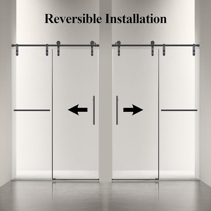 46-48" W x 76" H Frameless Sliding Shower Door, Safety Bathroom Single Sliding - Image 9