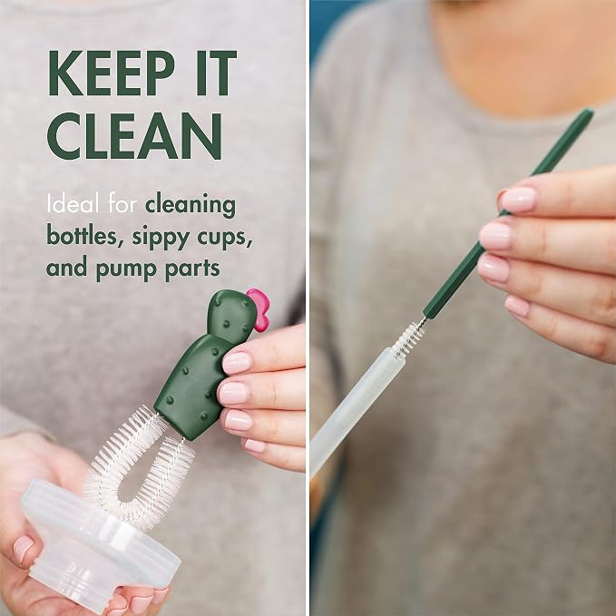 Boon Cacti Bottle Cleaning Brush Set, Terracotta, 4 Piece Set - Image 6