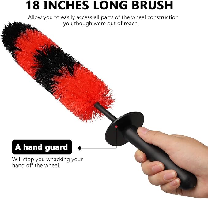Linkhood 2-Pack Master Wheel Brush, Easy Reach Wheel and Rim Detailing Brush - Image 2