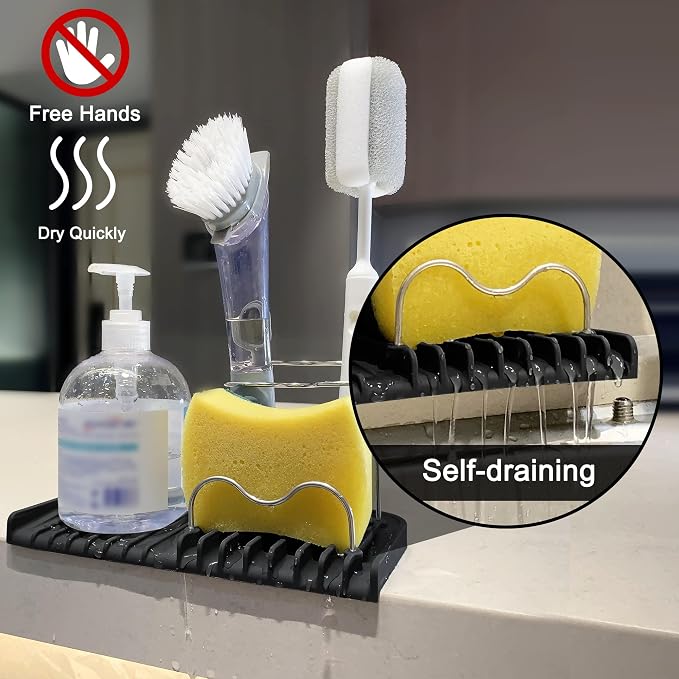 Gosmol Silicone Sponge Holder Rack Dish Soap Holder - Image 2