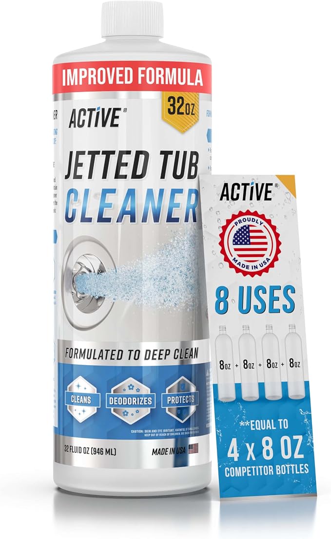 ACTIVE Jetted Tub Cleaner Bathtub Cleaning - 32oz Bath Jet Cleaner by ACTIVE