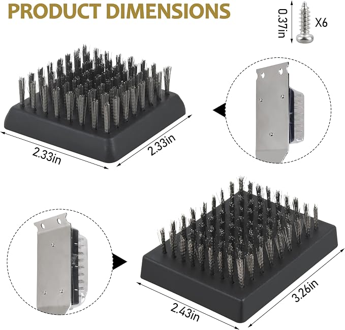 2 Pack Grill Cleaning Brush Head Replacement - Image 2