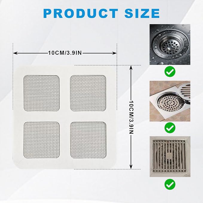 50Pcs Disposable Shower Drain Cover Hair Catcher, Disposable Floor Drain Sticker - Image 3