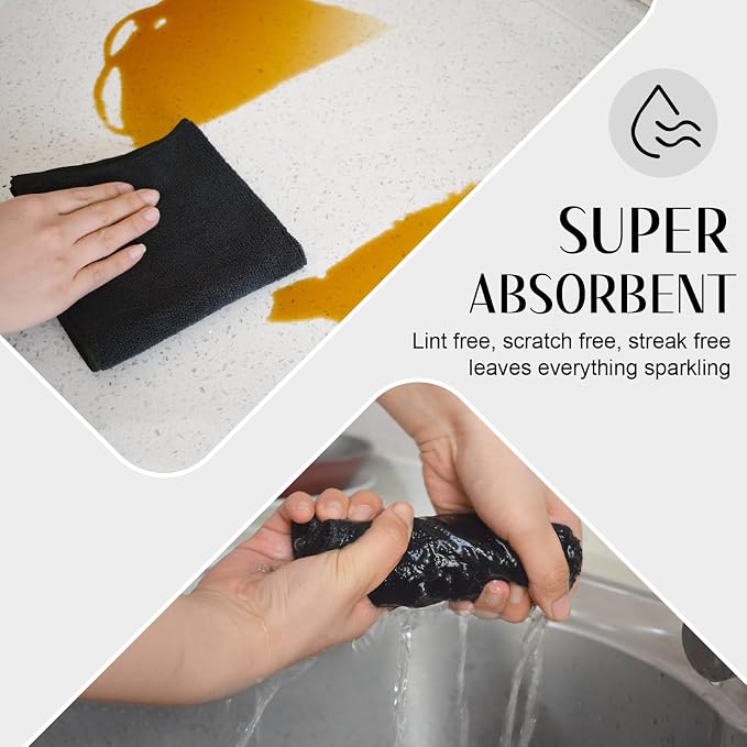 SINLAND Microfiber Cleaning Cloth Absorbent Dish Cloth Kitchen No Streak Dish - Image 4
