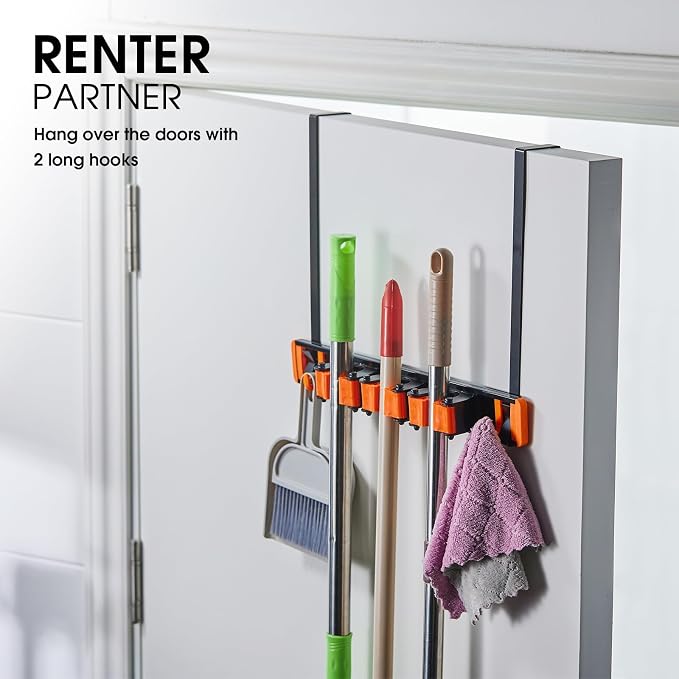 Unjumbly Broom Holder Wall Mount, Drilling Free Mop and Broom Holder - Image 8