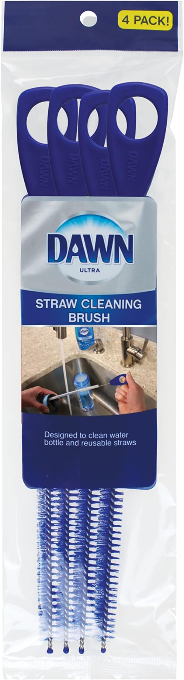 Dawn Straw Cleaning Brush for Reusable Straws, 4 pack by Dawn