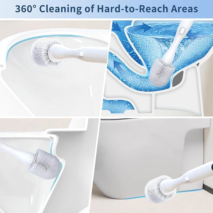 Electric Toilet Brush, HKFIF Toilet Brush and Holder Set, 360 Degree Powerful - Image 6