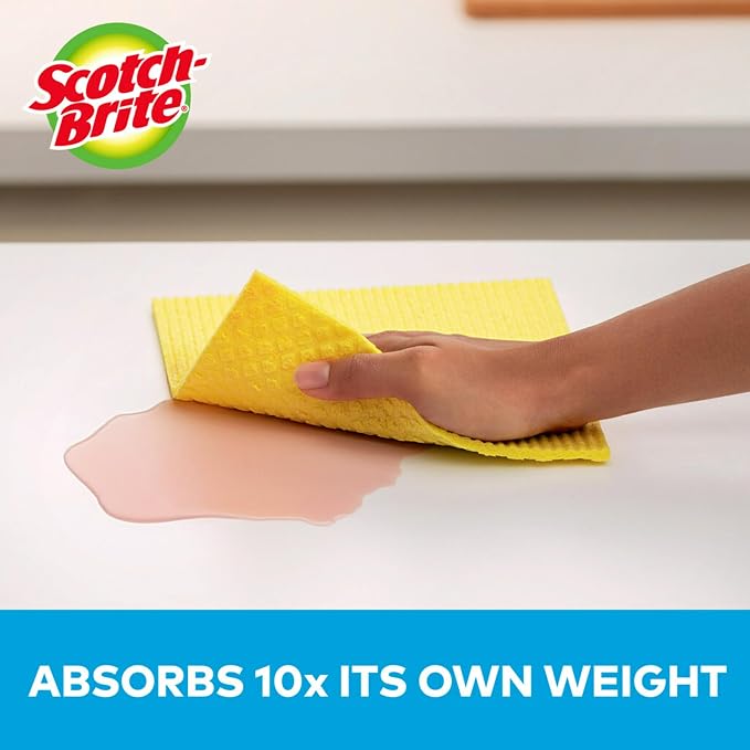 Scotch-Brite Sponge Cloth – 6-Pack, Reusable and Washable, Highly Absorbent - Image 4