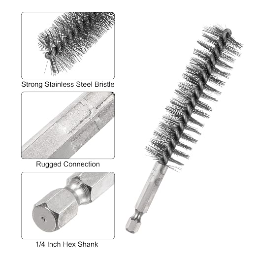 HARFINGTON 5Pcs Bore Brush Stainless Steel 22mm Dia Cleaning Twisted Wire Brush - Image 4