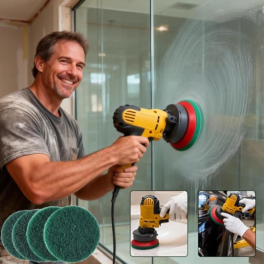 20 PCS 4 Inch 240 Grit Hoop and Loop Scrubber Scouring Pads Drill Scuffing Disc - Image 5