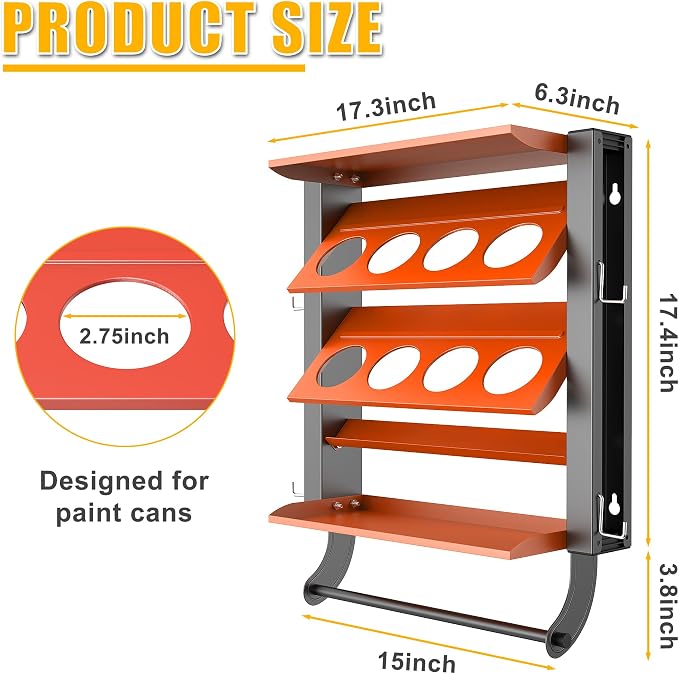 Ultrawall Spray Can Holder Rack, Heavy Duty Steel Wall Mounted Spray Bottle - Image 2