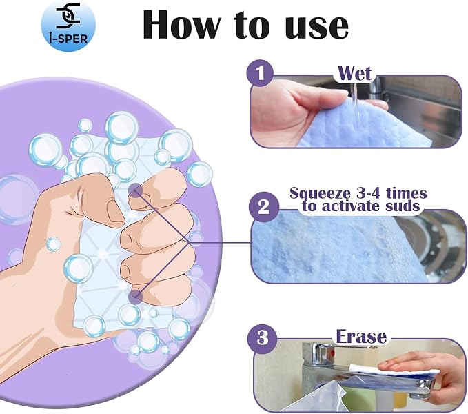 50 Pcs Light Scouring Pad with Foam, Triple Cleaning Scrub Pad Singles Heavy - Image 3