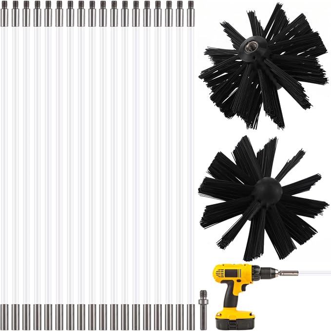 24Feet Chimney Sweep Kit, Chimney Cleaning Kit by MAGICLULU