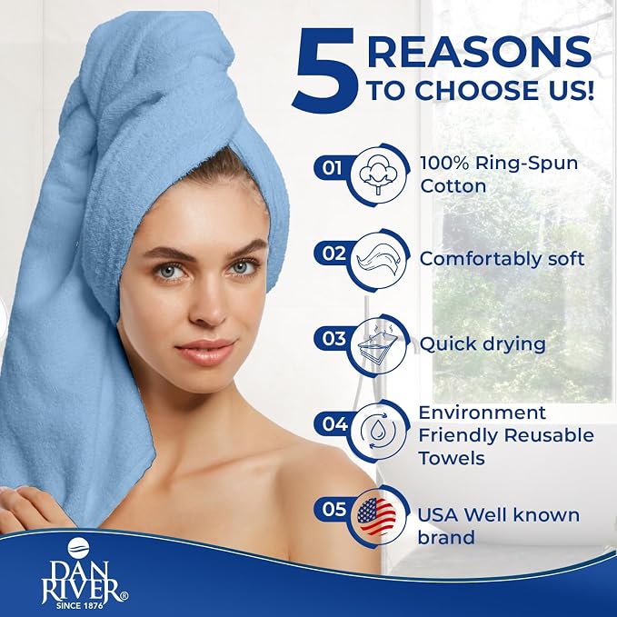 DAN RIVER 8 PC Luxury Bath Towels - Image 5