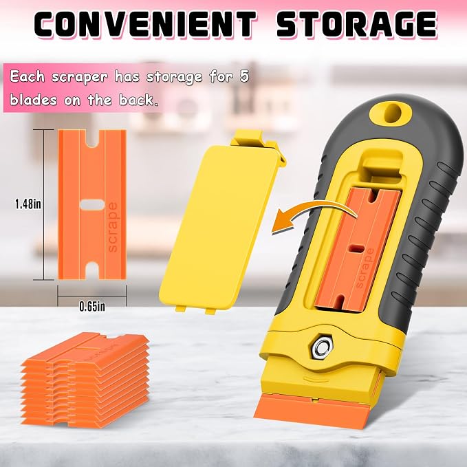 DIYSELF 2 Pcs Plastic Razor Blade Scraper - Image 4