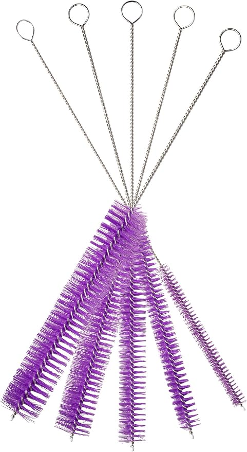 10" Tube Cleaning Brush Set, 5 Pack Large, Extra Long Nylon Straw Brushes - Image 3