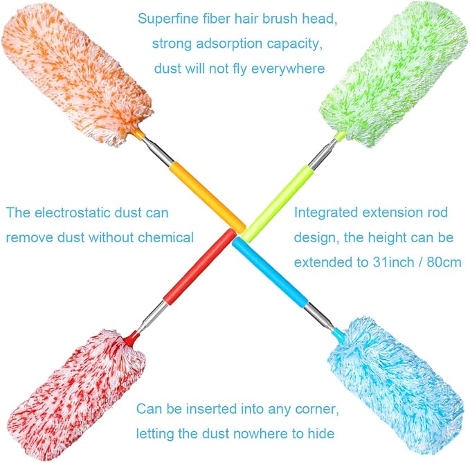 4 Pcs, Hand Microfibre Cleaning Tool Extendables - Image 6