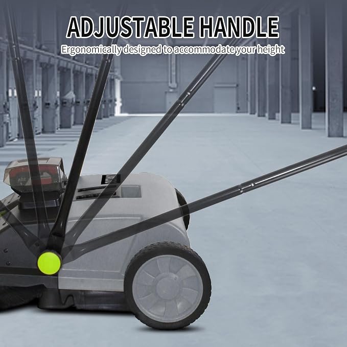 UNICOO® Electric Hand Push Floor Sweeper – Battery Powered Walk-Behind Sweeper - Image 6