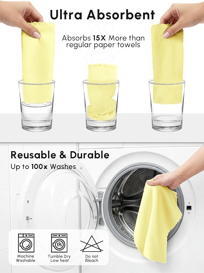Microfiber Cleaning Cloths Roll, 75 Pack Tear Away Microfiber Towels Roll - Image 7