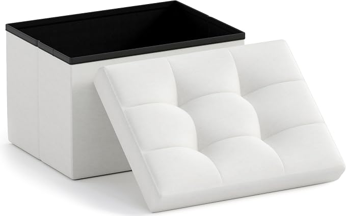 Ornavo Home Small Storage Ottoman Foldable Collapsible Rectangle Linen Ottoman by OrnavoHome