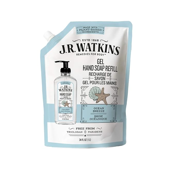 Hand Soap Gel Ocean Breeze 34floz Refill by JRWatkins