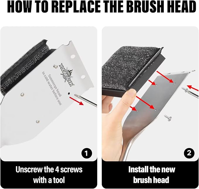 Bristle-Free Grill Brush with Replacement Head. Ultra Safe & Efficient Cleaner - Image 6