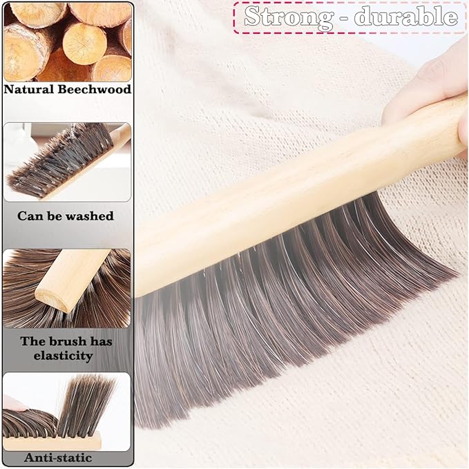 2Pcs Hand Broom Brush Beech Wood, Dust Brush, Duster - Image 3