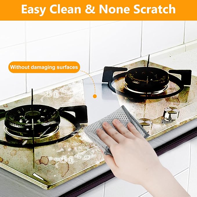 15PCS Multipurpose Wire Dishwashing Rag, Non Scratch Wire Dishcloth, Reusable - Image 3
