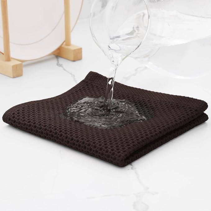 Kitinjoy 100% Cotton Kitchen Dish Cloths, 8 Pack Waffle Weave Ultra Soft - Image 3