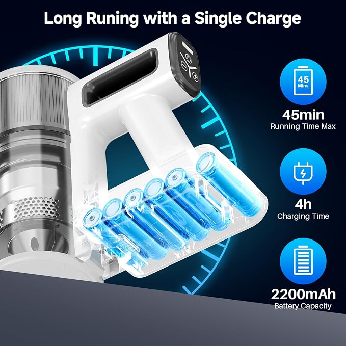 Cordless Vacuum Cleaner for Home, 8-in-1 Lightweight Stick Vacuum - Image 4