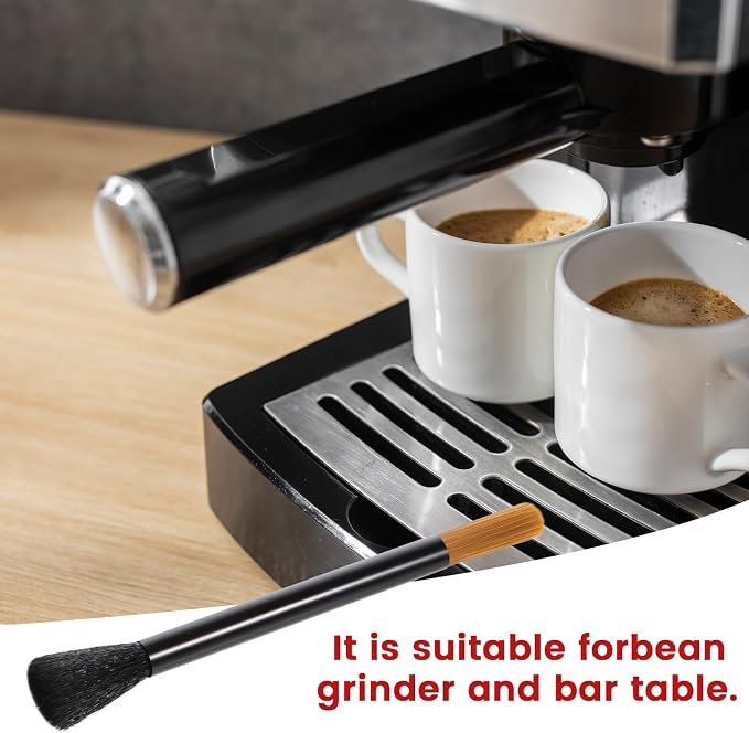 Giantree Dual Head Coffee Brush, Coffee Grinder Brush, Dusting Espresso Brush - Image 4