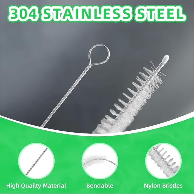 Cleaning Brushes for Reusable Drinking Straws, Long Wire Handle, Bottle and - Image 4