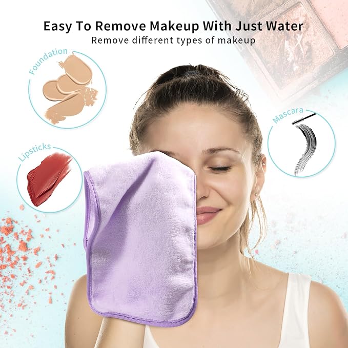Makeup Remover Cloth 7-Day Set, Makeup Washcloths, Skin Friendly Soft Washable - Image 3