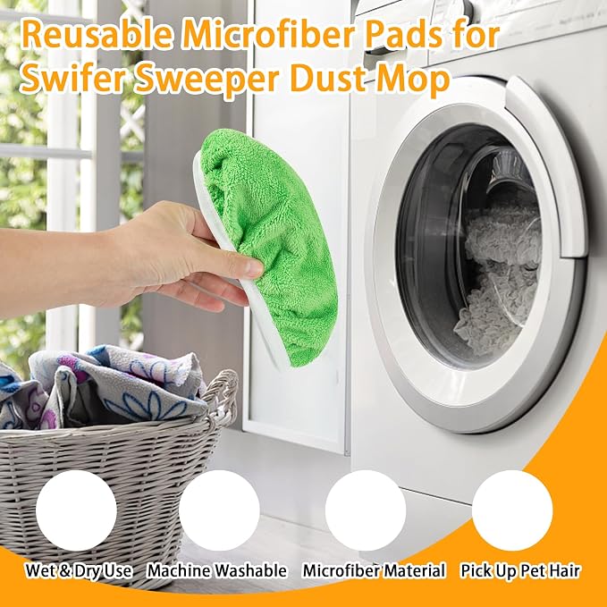 Reusable Dry Sweeping Cloths Microfiber Wet Mop Pads Compatible - Image 3