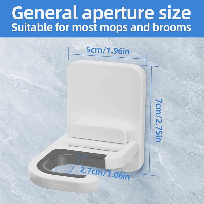 1 Pack Broom and Mop Holder Wall Mount No Drill，Mop and Broom Gripper，Broom - Image 2