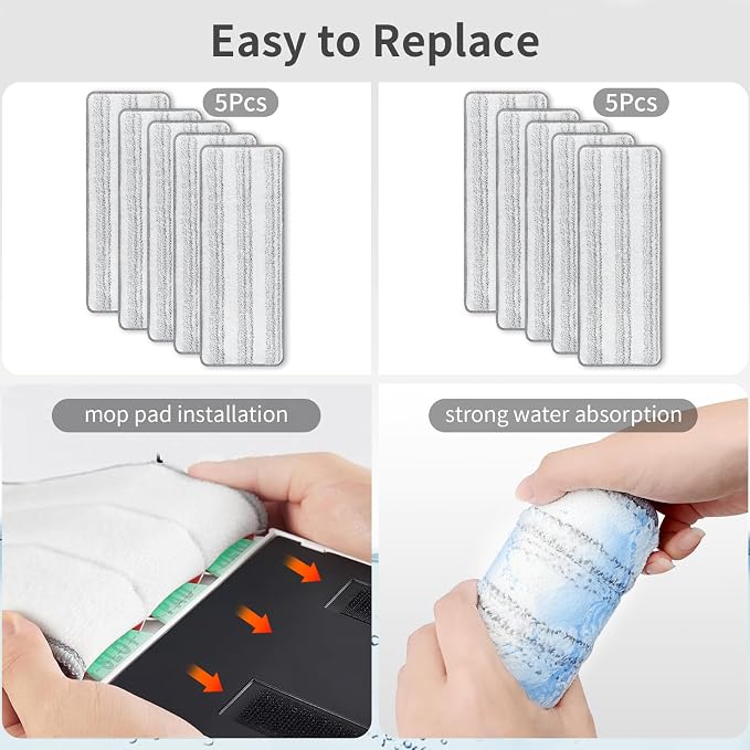 10Pcs Joymoop Mop Replacement Pads, 13 * 4.9'' Universal Mop Pads Mop Head - Image 4