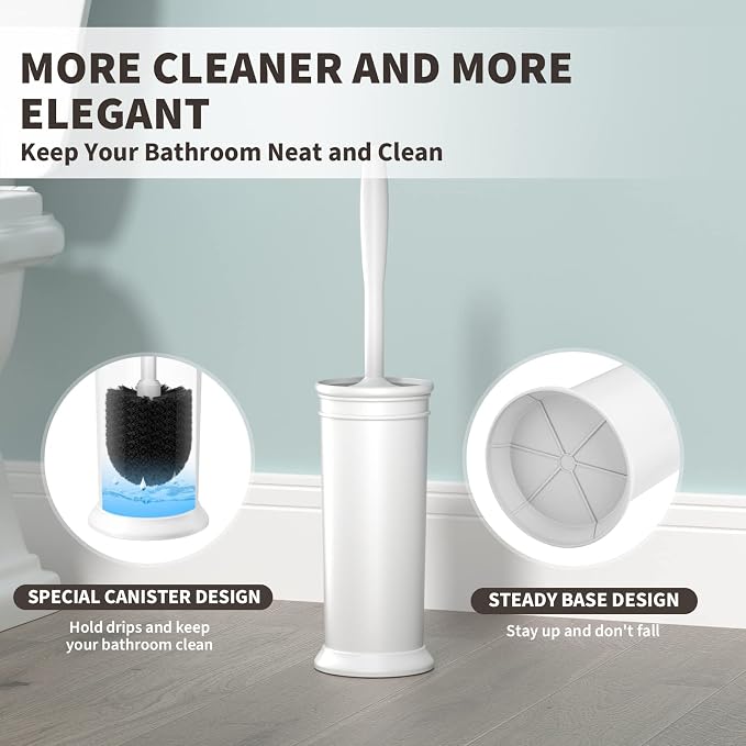 Toilet Brush and Holder 2 Pack, Toilet Bowl Brush - Image 5