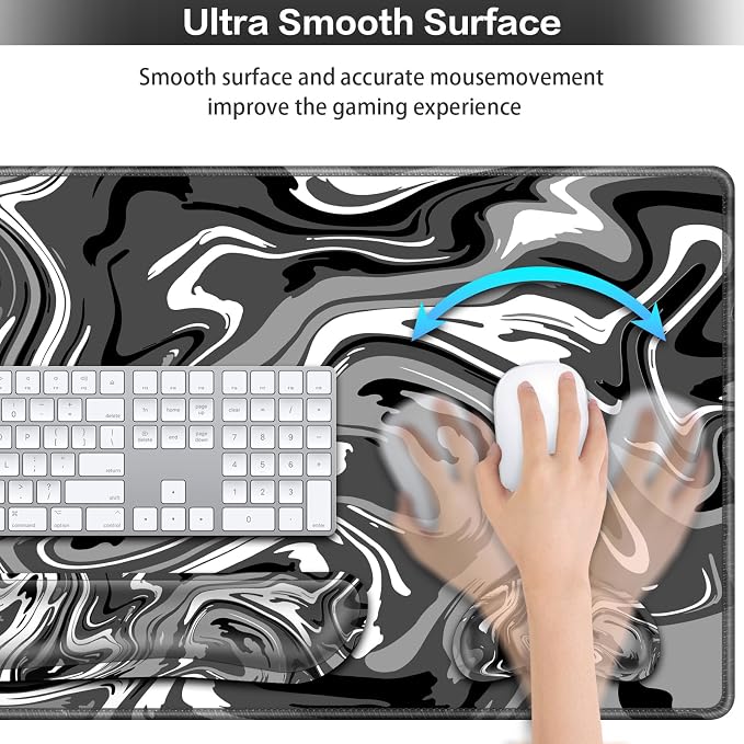 Desk Mat Black, Large Gaming Mouse Pad - Image 4