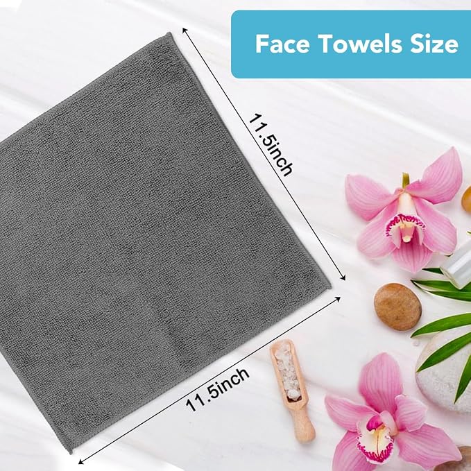 Orighty Washcloths, 20 Pack Microfiber Face Towels, Highly Absorbent and Soft - Image 5