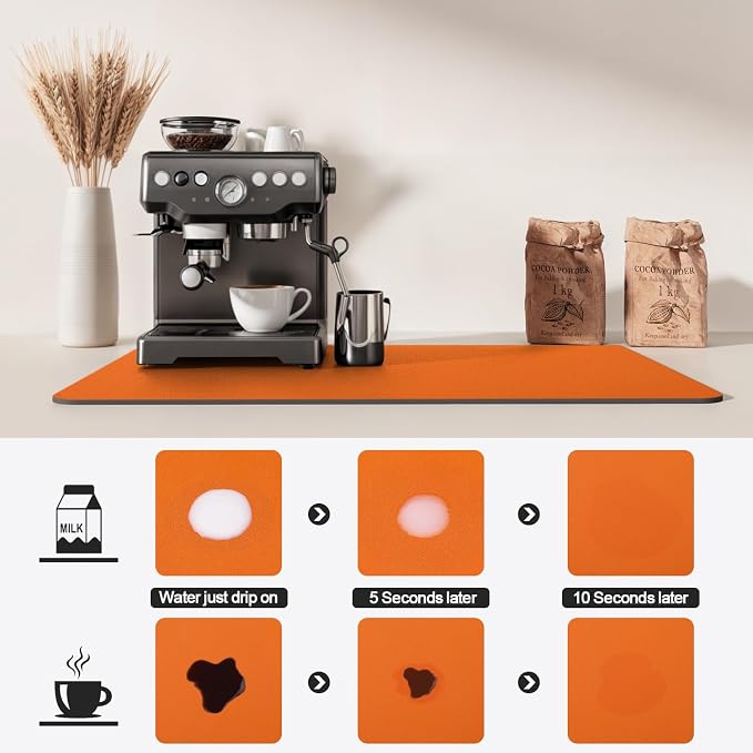 Dish Drying Mat for Kitchen Counter | Coffee Bar Mat for Countertops | Heat - Image 4