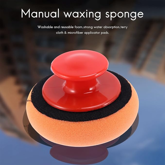 6Pcs/Set Car Wax Wash Polish Pad Sponge Cleaning Foam Kit Microfiber Applicator - Image 3