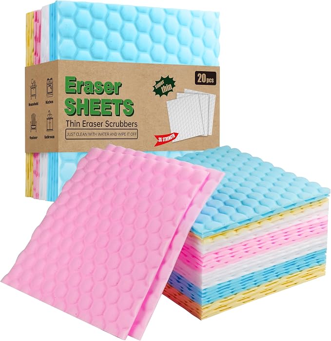 20 Pack Magic Sponge Eraser Sheets, Disposable Portable Magic Cleaning Eraser by Derloyo