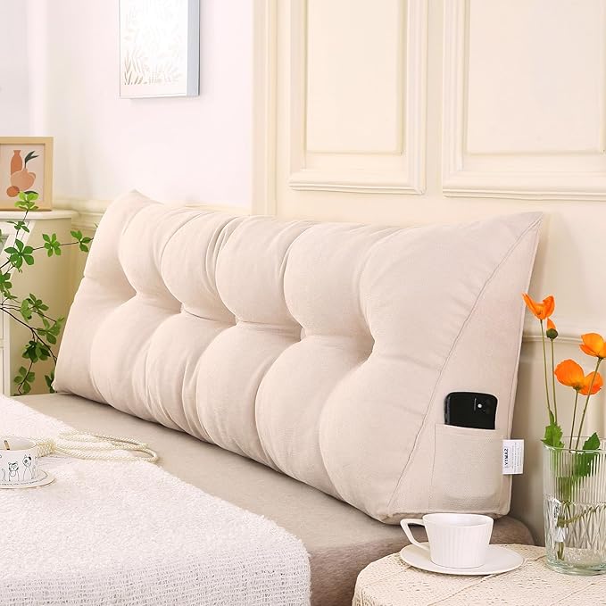 SAMTY Triangular Wedge Pillow headboard King Size for Couch Large headboard Pillow with Removable Cover Back Rest Pillows for Sitting up in Bed