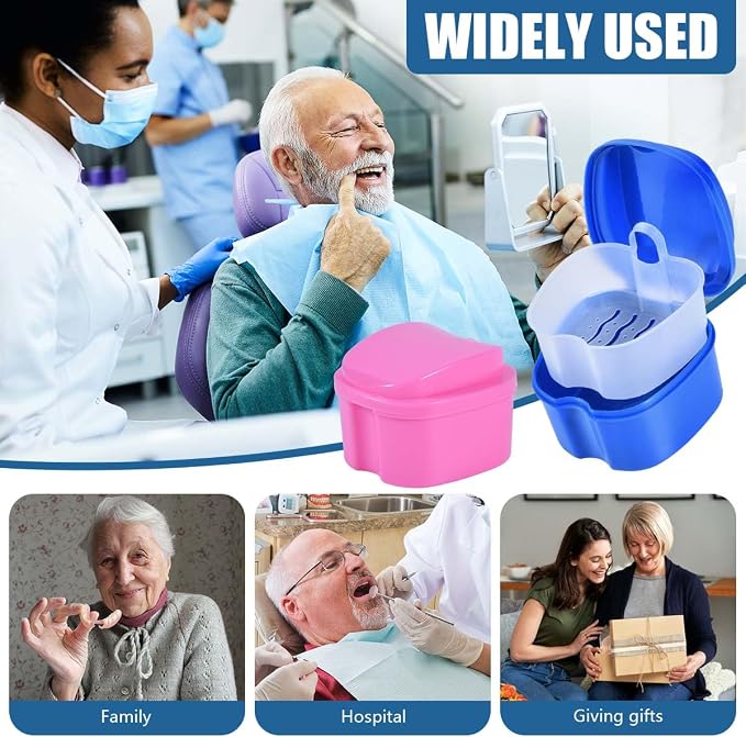 2 Pack Denture Bath Case Cup Box Holder Storage Container - Image 6