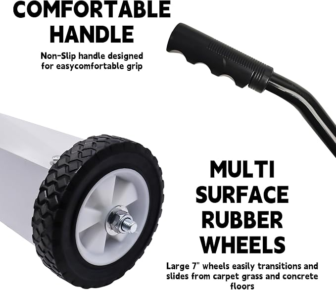 Rolling Magnetic Sweeper with Wheels, Telescoping Magnetic Pickup Tool - Image 7