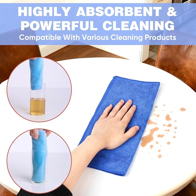 10 Colors Microfiber Cleaning Cloths, 10 Pack Assorted Cleaning Rags, Highly - Image 3