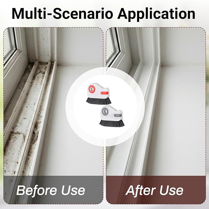 2 PCS Groove Cleaning Brush 2 in 1 Window Track Cleaning Tool Crevice Cleanings - Image 4
