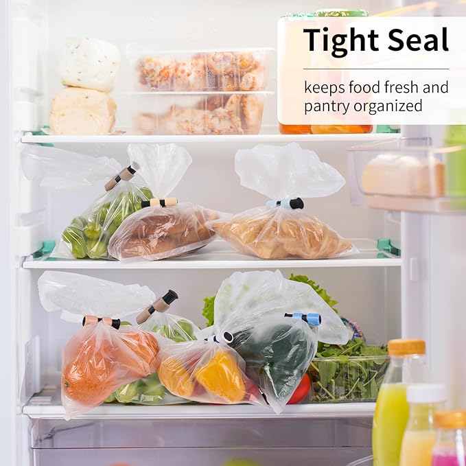 10 Pack Squeeze and Lock Bread Bag Clips, Sturdy Plastic, 5 Colors - Image 5