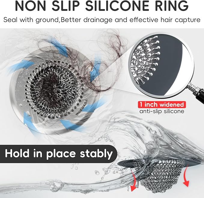 Bathtub Drain Hair Catcher, Wokdada Fast Drainage Shower Drain Hair Catcher - Image 5